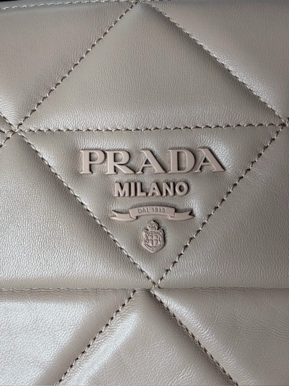 PRADA Nappa Stitched Small Spectrum Bag Cipria - Picture 3 of 11